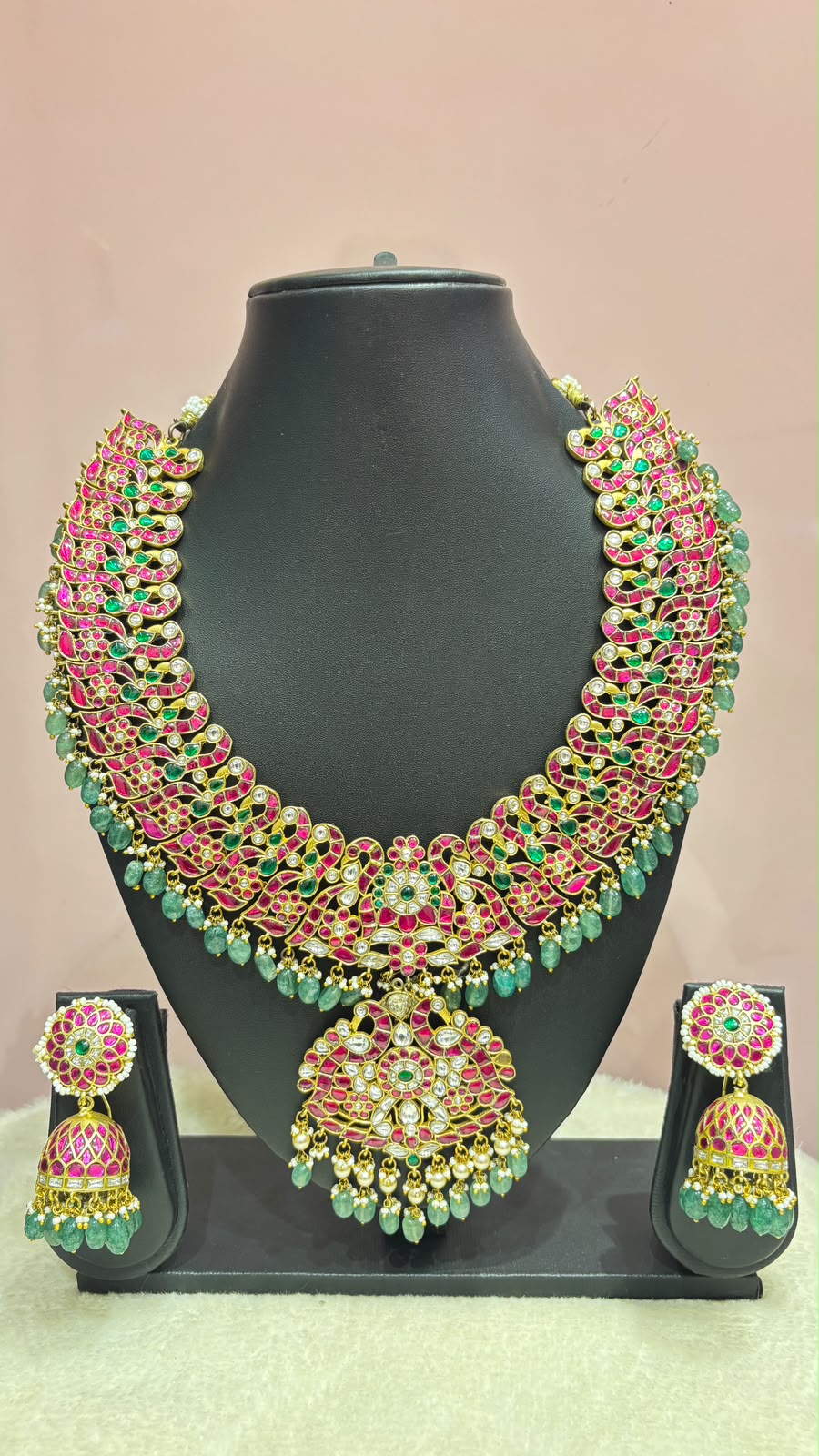 broad long haram with earrings